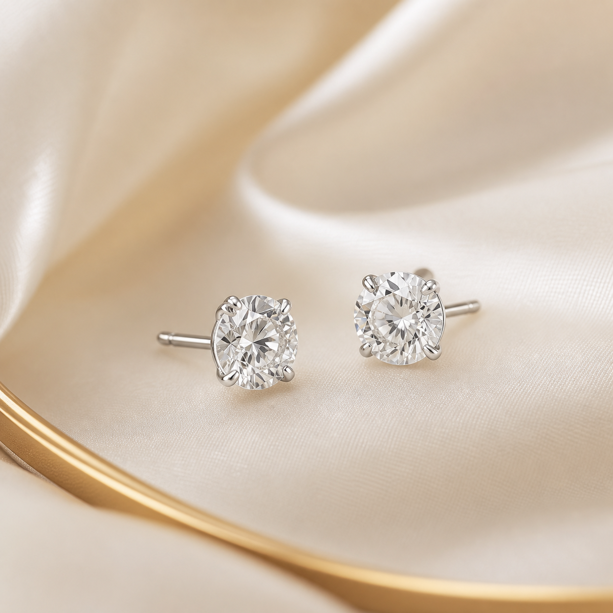 Diamond stud earrings